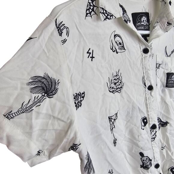 Lurking Class Shirt Button Down Shirt Women S White Collared Shirt Casual Top - Picture 4 of 7